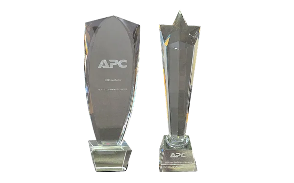 APC Select Partner and 2021 Best Performance Award trophies